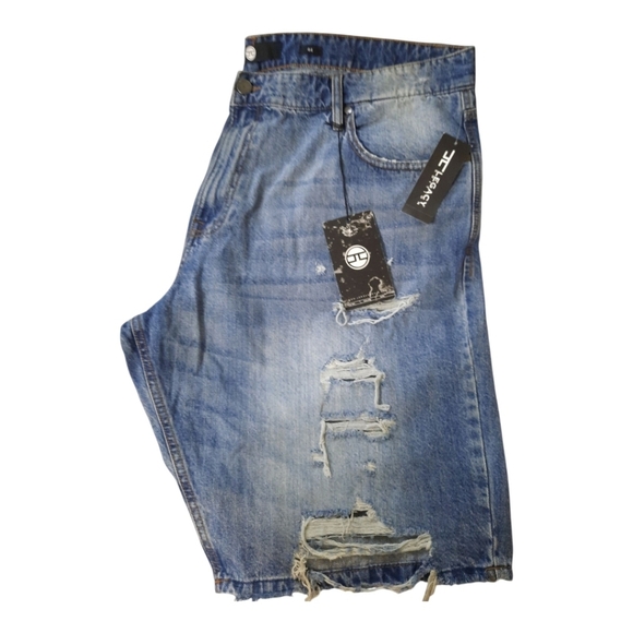 NWT Jordan Craig Light Blue Distressed Jean Shorts Size 44 - Picture 8 of 15